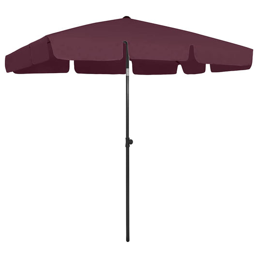 314731 vidaXL Beach Parasol Bordeaux Red 200x125 cm