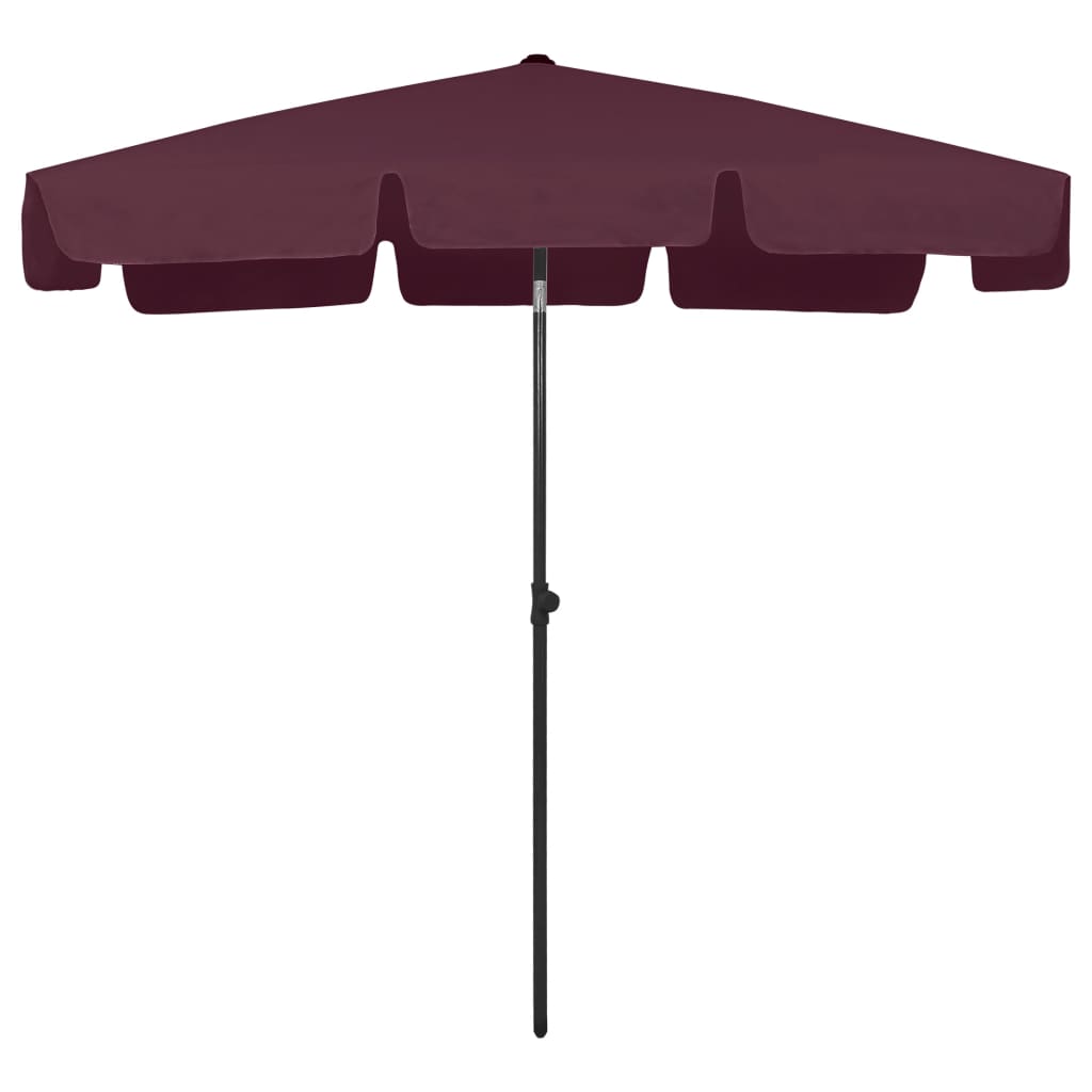 vidaXL Beach Parasol | Bordeaux red | Polyester