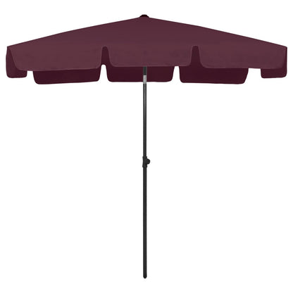 vidaXL Beach Parasol | Bordeaux red | Polyester