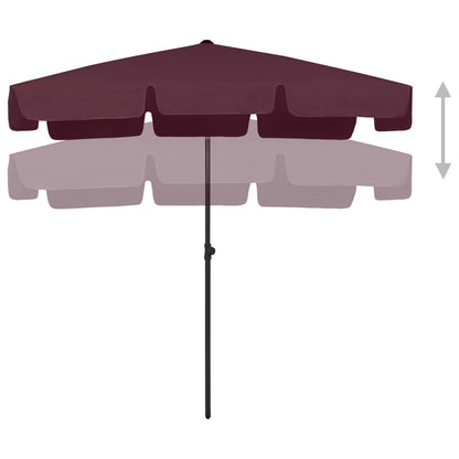 vidaXL Beach Parasol | Bordeaux red | Polyester