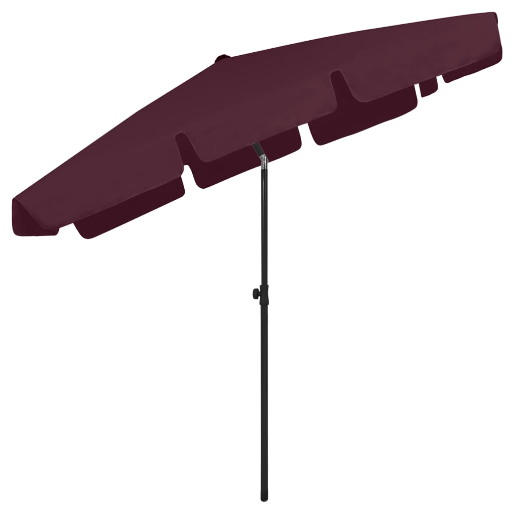 vidaXL Beach Parasol | Bordeaux red | Polyester