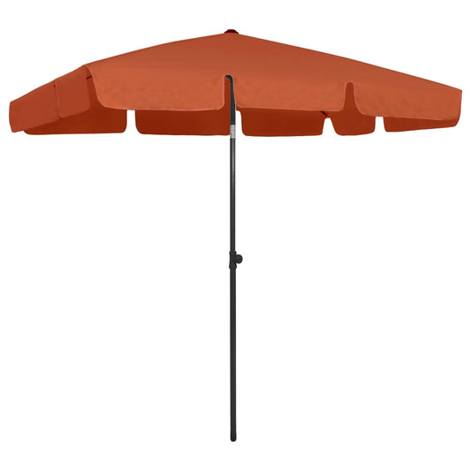vidaXL Beach Parasol | Terracotta | Polyester | Medium | Tiltable