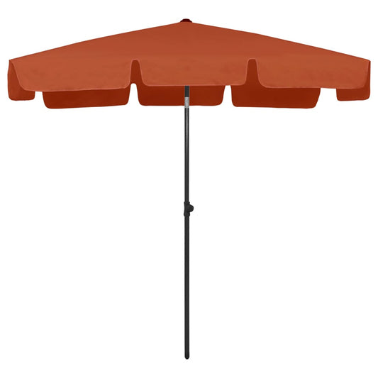 vidaXL Beach Parasol | Terracotta | Polyester | Medium | Tiltable
