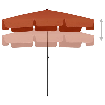 vidaXL Beach Parasol | Terracotta | Polyester | Medium | Tiltable