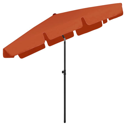 vidaXL Beach Parasol | Terracotta | Polyester | Medium | Tiltable
