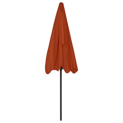 vidaXL Beach Parasol | Terracotta | Polyester | Medium | Tiltable