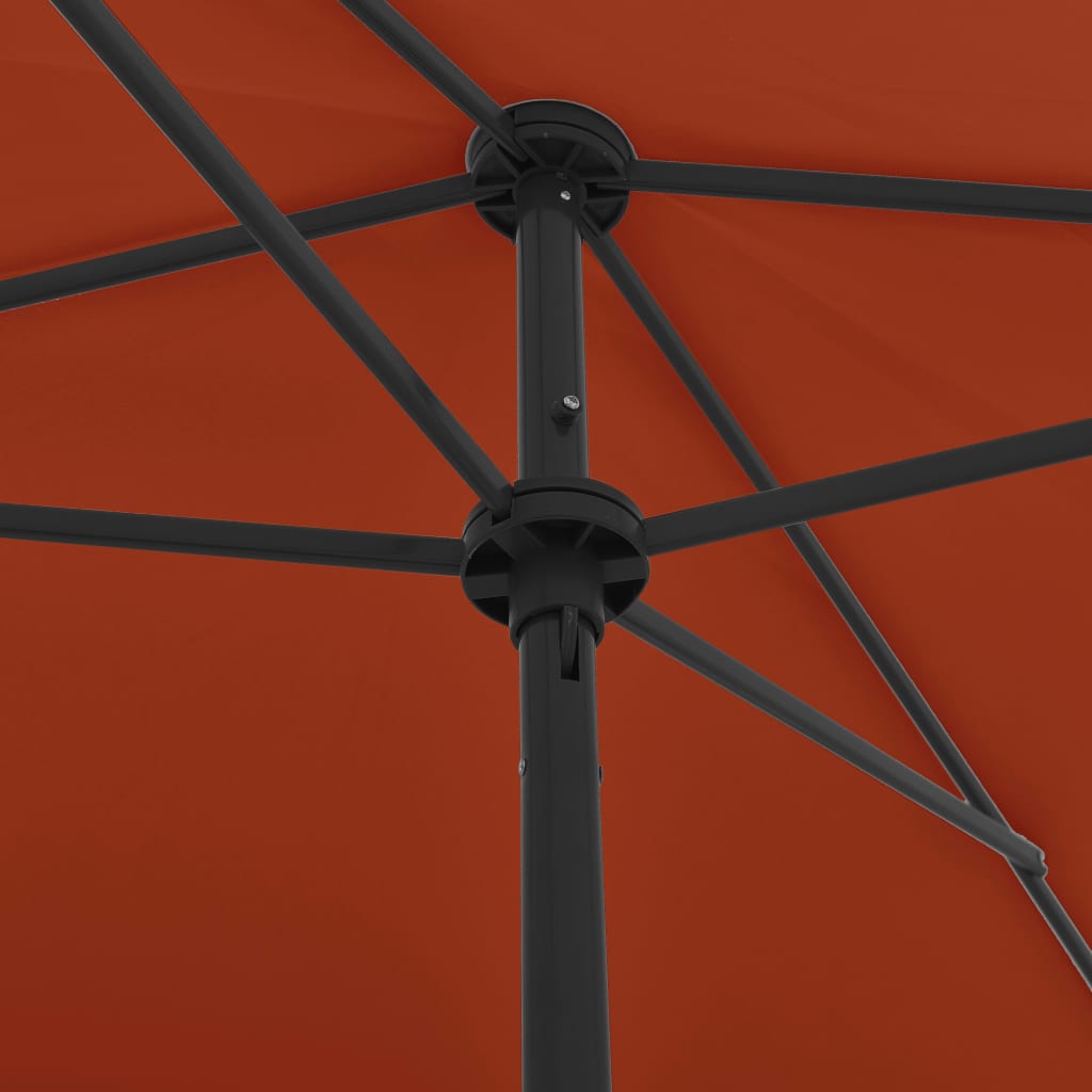 vidaXL Beach Parasol | Terracotta | Polyester | Medium | Tiltable