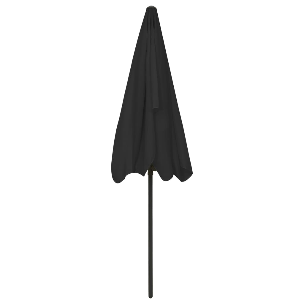 vidaXL Beach Parasol Black 200x125 cm