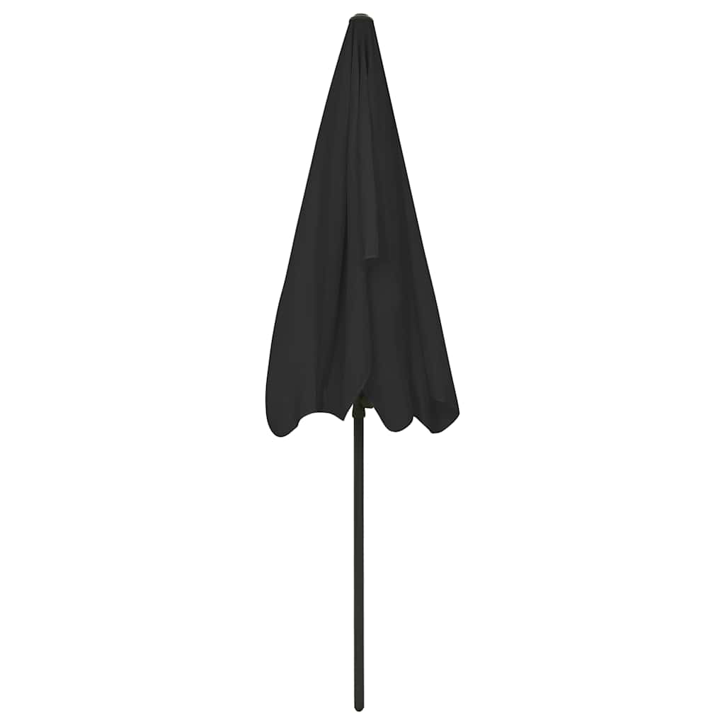 314733 vidaXL Beach Parasol Black 200x125 cm