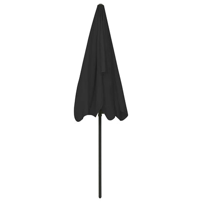 314733 vidaXL Beach Parasol Black 200x125 cm