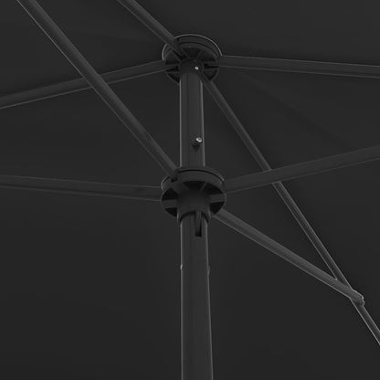 314733 vidaXL Beach Parasol Black 200x125 cm