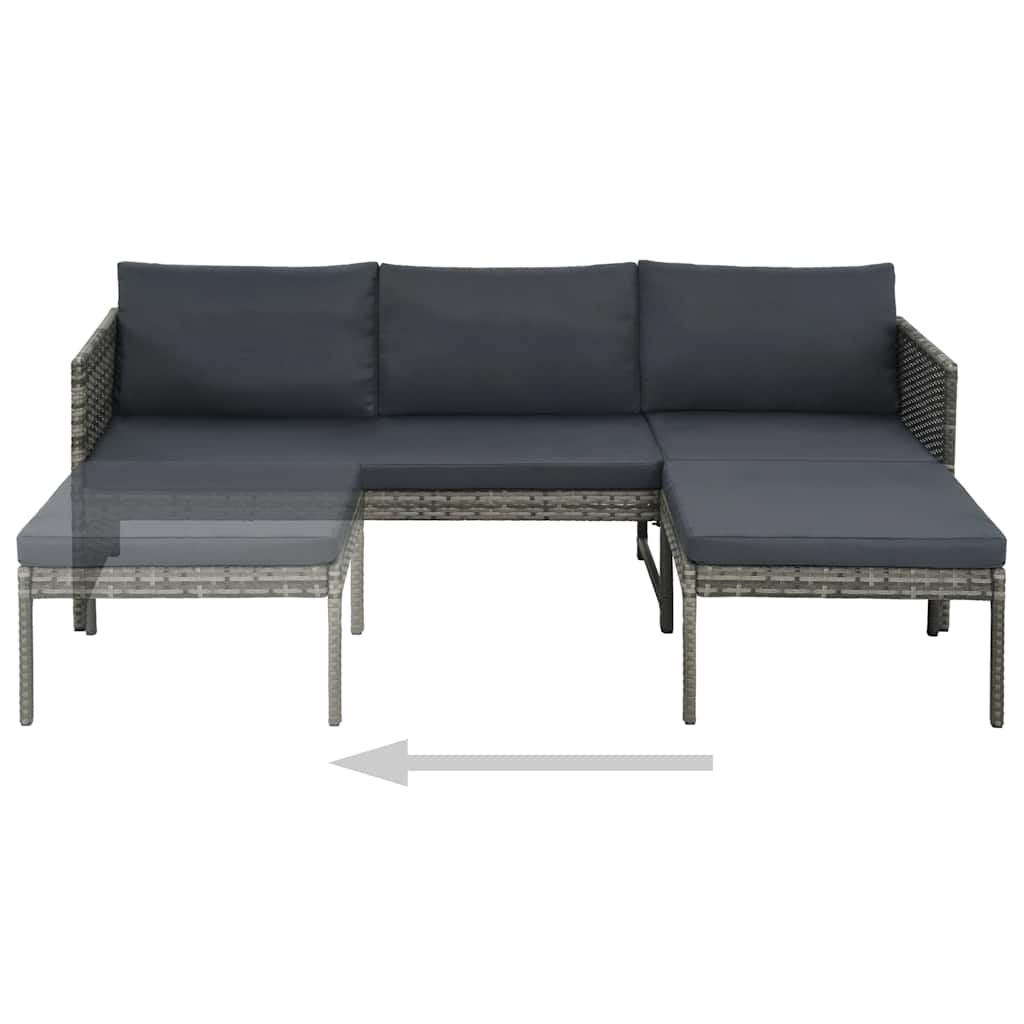 vidaXL Garden Lounge Set | Grey | PE rattan | Large |  Modular