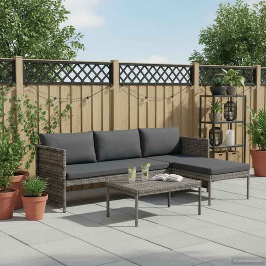vidaXL Garden Lounge Set | Grey | PE rattan | Large |  Modular