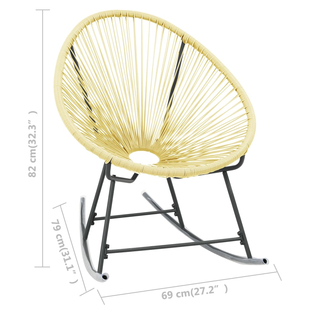 vidaXL Acapulco Chair | Beige | Poly Rattan, Powder-Coated Steel | Standard