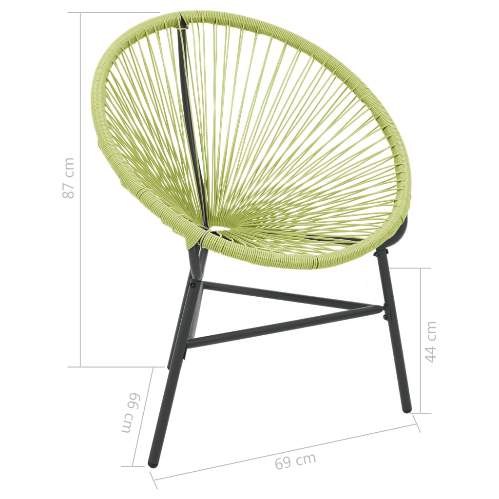 vidaXL Garden Acapulco Chair Poly Rattan Green