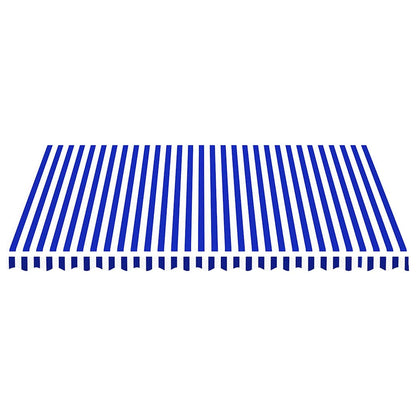 vidaXL Awning Replacement Fabric Blue and White 450x350 cm Polyester