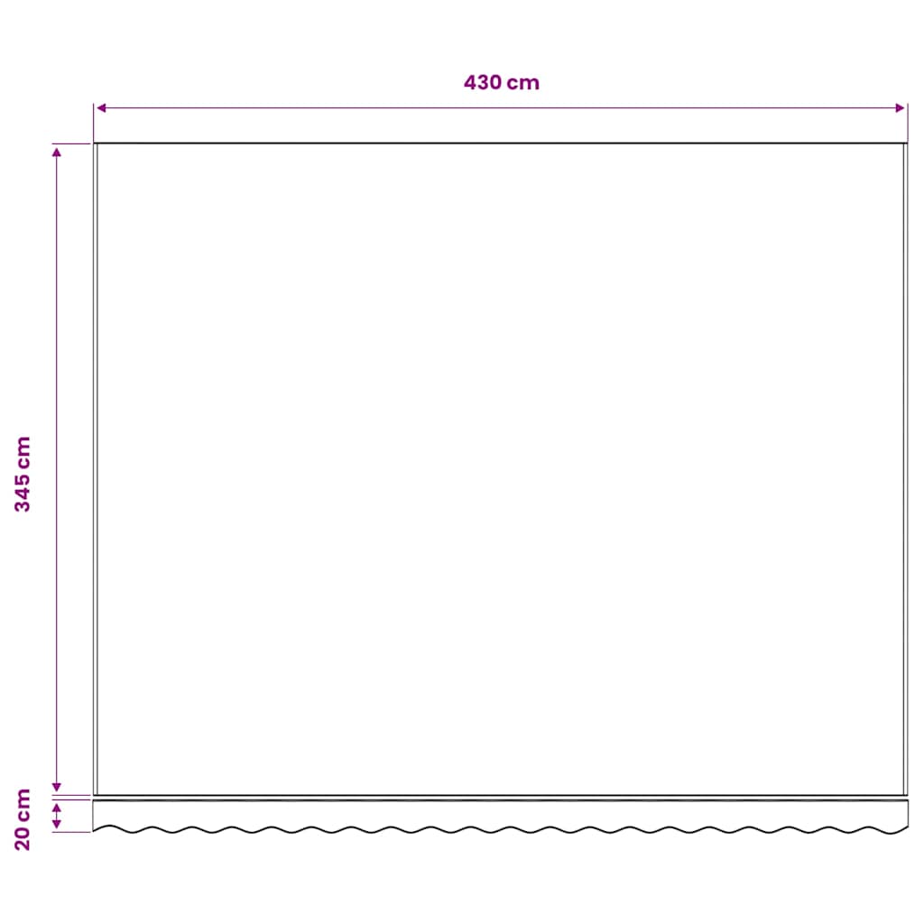 vidaXL Awning Replacement Fabric Blue and White 450x350 cm Polyester
