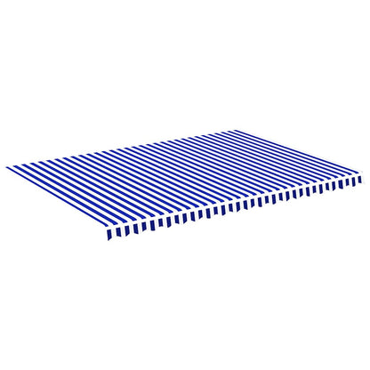 vidaXL Awning Replacement Fabric Blue and White 500x350 cm Polyester