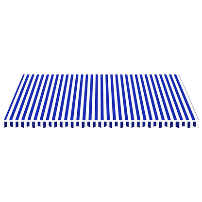 vidaXL Awning Replacement Fabric Blue and White 500x350 cm Polyester