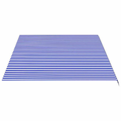vidaXL Awning Replacement Fabric Blue and White 500x350 cm Polyester