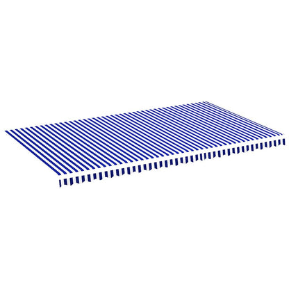 vidaXL Awning Replacement Fabric Blue and White 600x350 cm Polyester