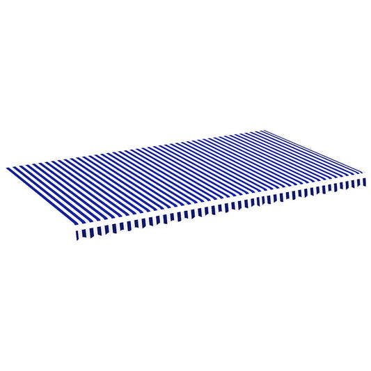 vidaXL Awning Replacement Fabric Blue and White 600x350 cm Polyester