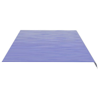 vidaXL Awning Replacement Fabric Blue and White 600x350 cm Polyester
