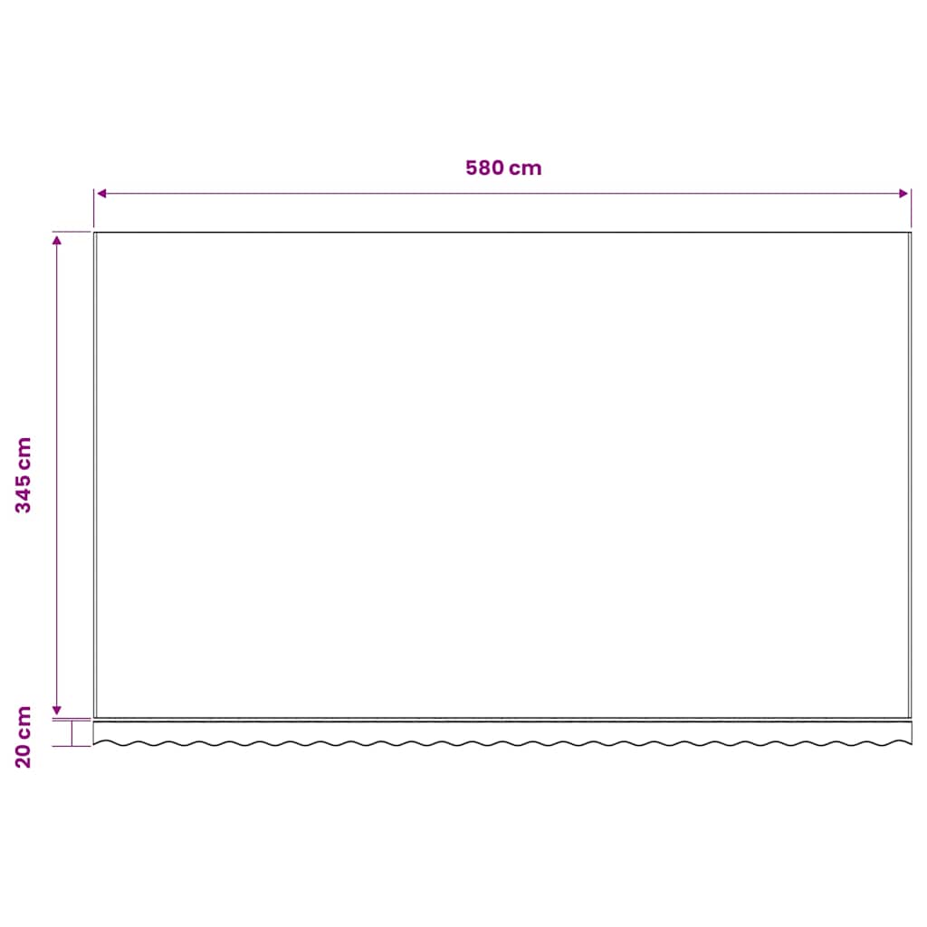 vidaXL Awning Replacement Fabric Blue and White 600x350 cm Polyester