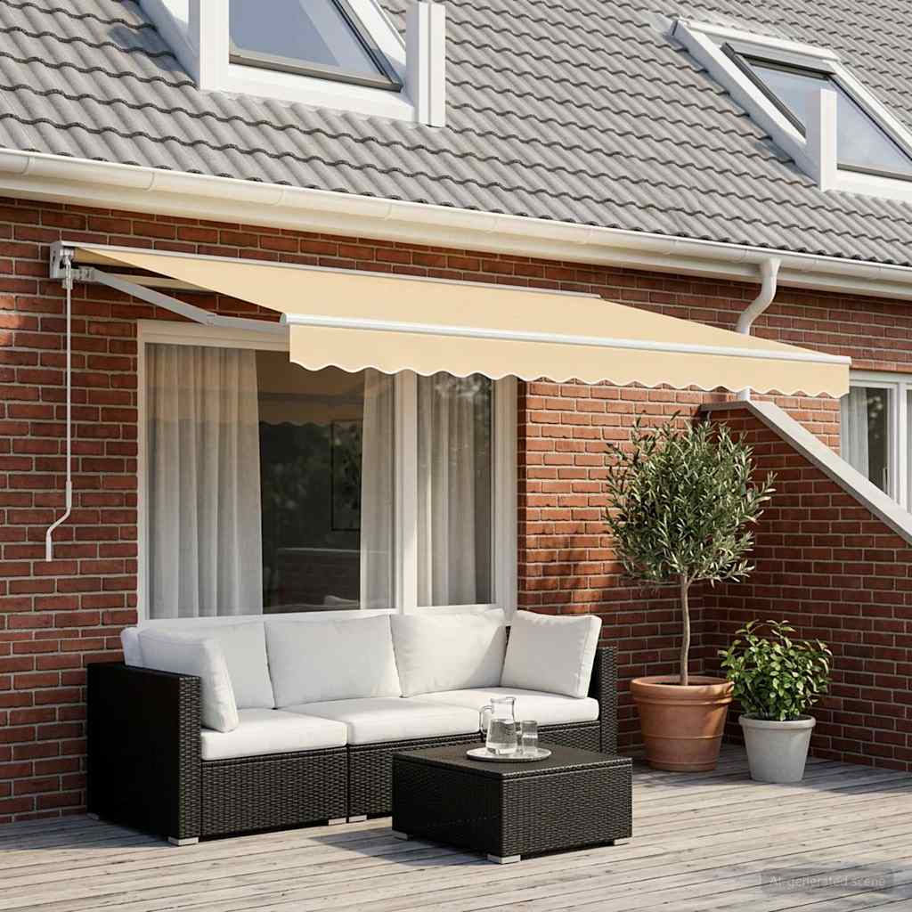 vidaXL Awning Replacement Fabric Cream 400x350 cm Polyester