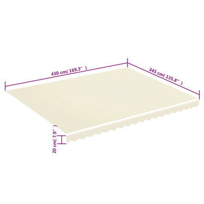 vidaXL Replacement Fabric for Awning Cream 4.5x3.5 m