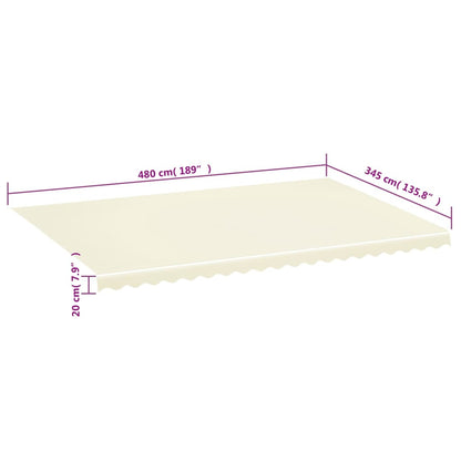 vidaXL Awning Replacement Fabric Cream 5x3.5 m Polyester