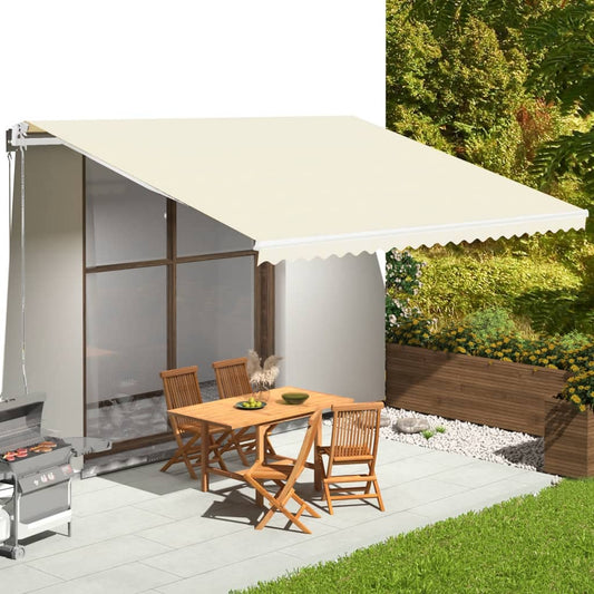 vidaXL Awning Replacement Fabric Cream 5x3.5 m Polyester