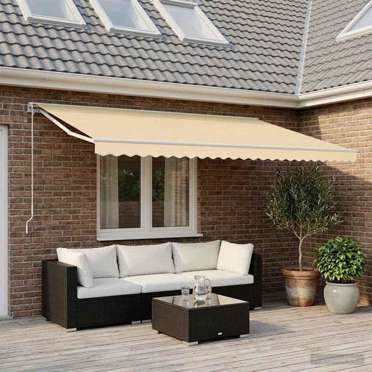vidaXL Awning Replacement Fabric Cream 600x350 cm Polyester