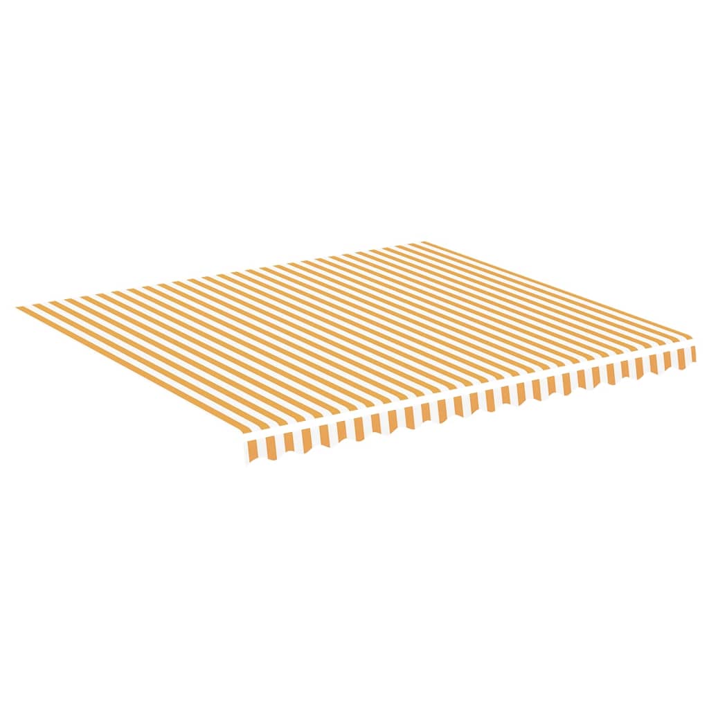 vidaXL Replacement Fabric for Awning Yellow and White 4x3.5 m