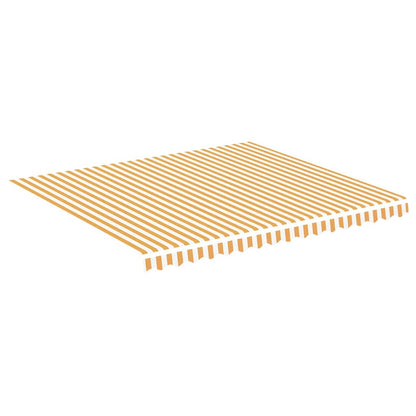 vidaXL Replacement Fabric for Awning Yellow and White 4x3,5 m