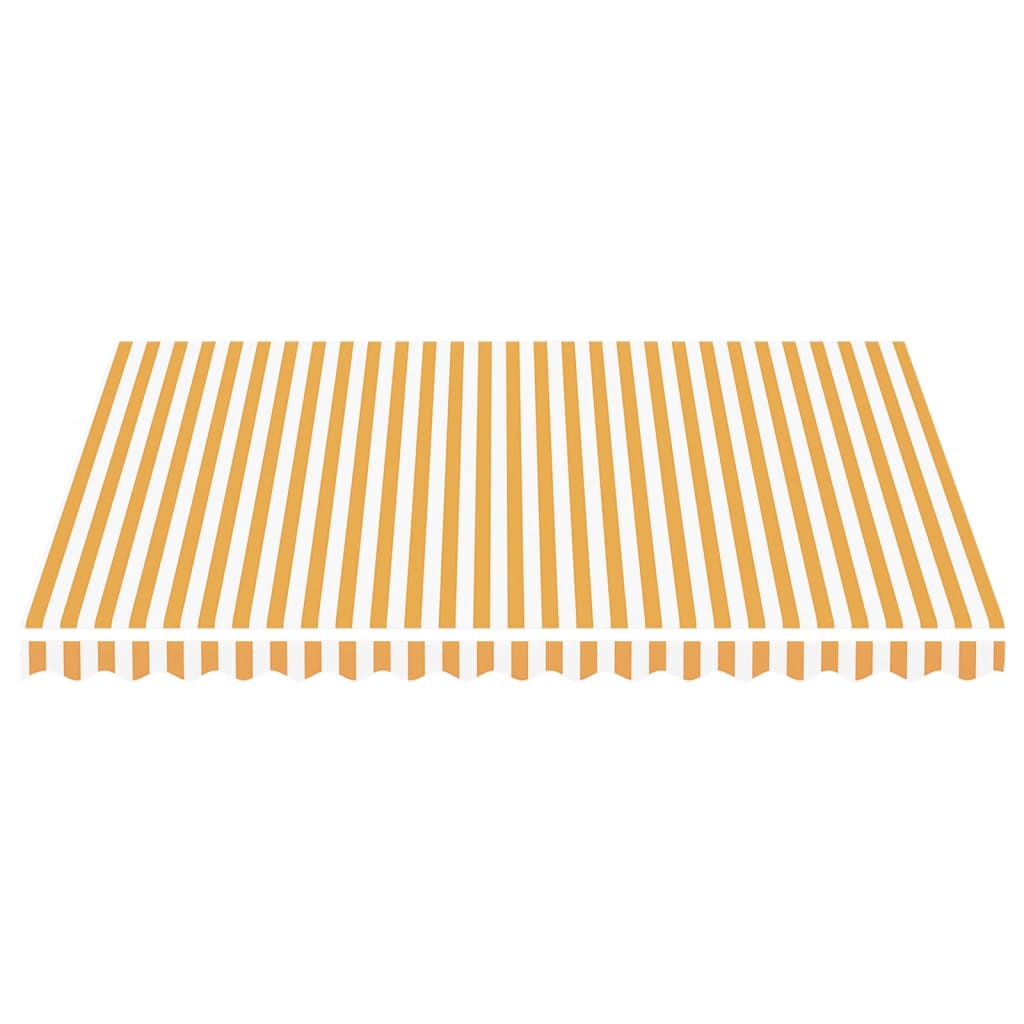vidaXL Replacement Fabric for Awning Yellow and White 4x3.5 m