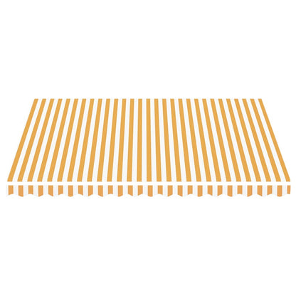 vidaXL Replacement Fabric for Awning Yellow and White 4x3.5 m