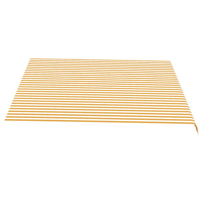 vidaXL Replacement Fabric for Awning Yellow and White 4x3,5 m