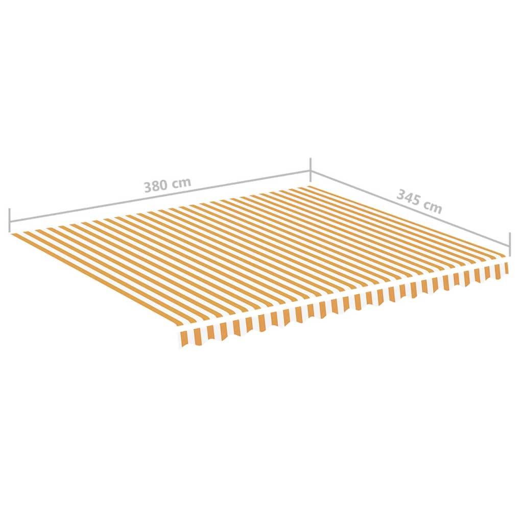 vidaXL Replacement Fabric for Awning Yellow and White 4x3.5 m