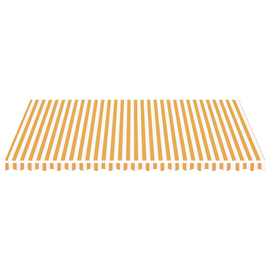 vidaXL Awning Replacement Fabric Yellow and White 5x3.5 m Polyester