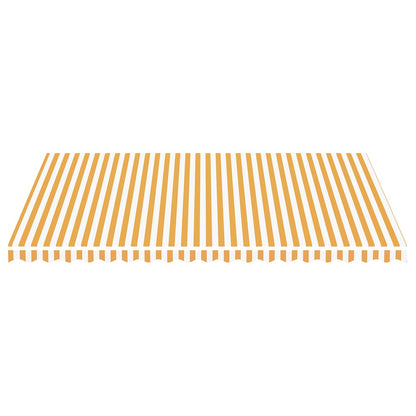 vidaXL Awning Replacement Fabric Yellow and White 5x3.5 m Polyester