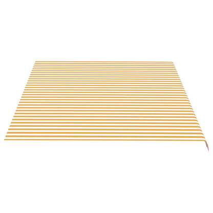 vidaXL Awning Replacement Fabric Yellow and White 5x3.5 m Polyester