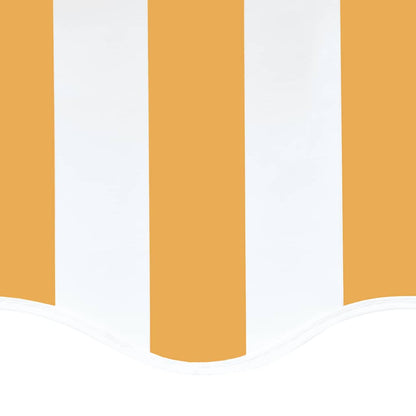 vidaXL Awning Replacement Fabric Yellow and White 5x3.5 m Polyester