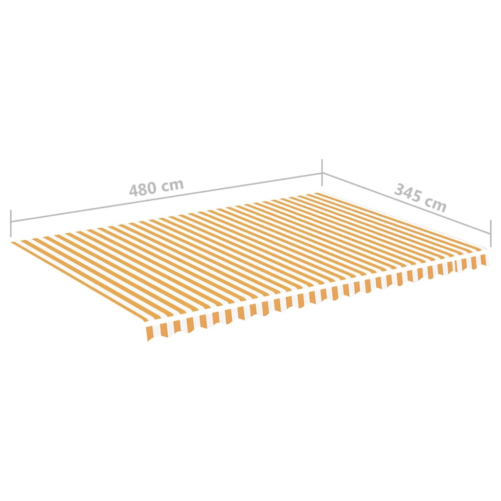vidaXL Awning Replacement Fabric Yellow and White 5x3.5 m Polyester