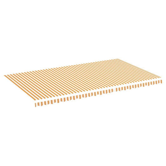 vidaXL Replacement Fabric for Awning Yellow and White 6x3.5 m