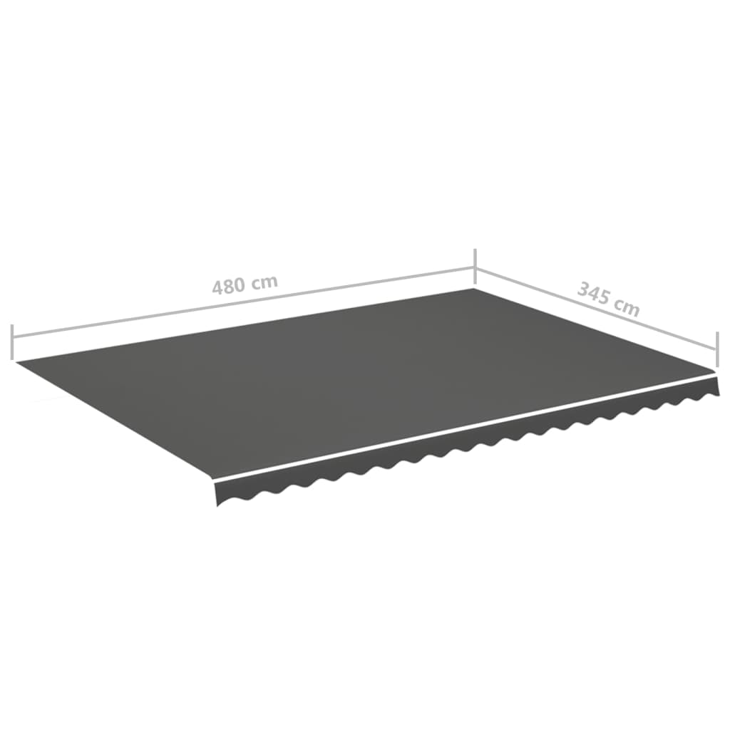 vidaXL Replacement Fabric for Awning Anthracite 5x3.5 m