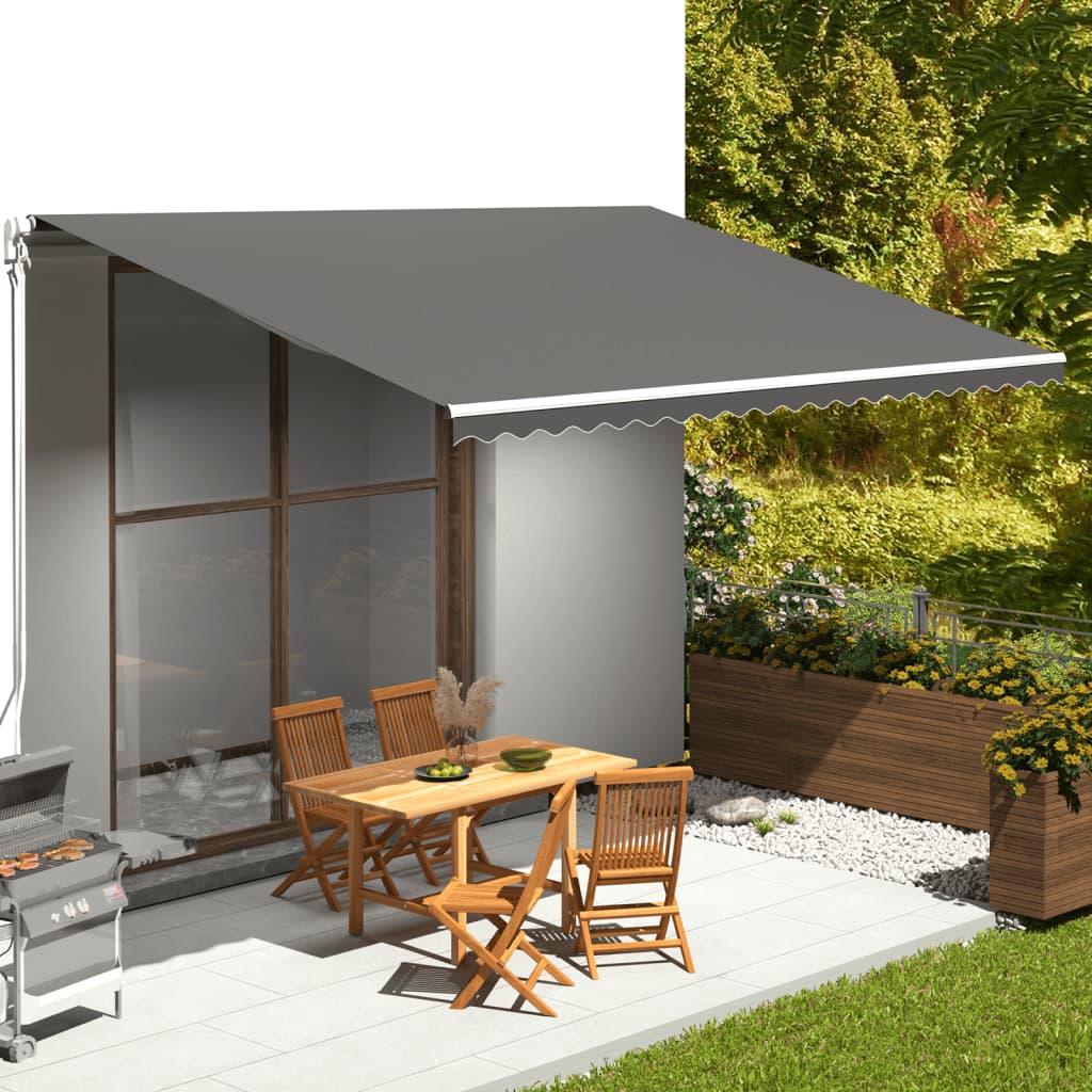 vidaXL Replacement Fabric for Awning Anthracite 5x3.5 m