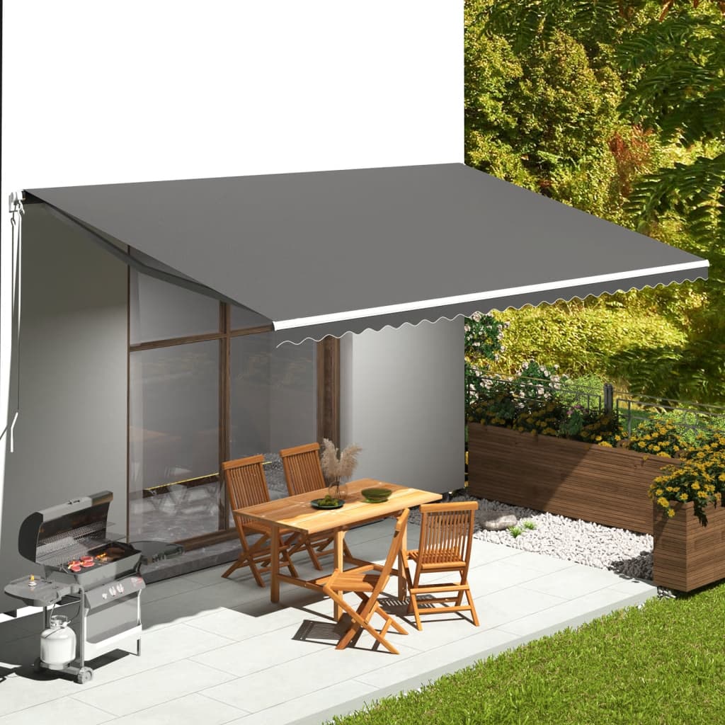 vidaXL Replacement Fabric for Awning Anthracite 6x3.5 m