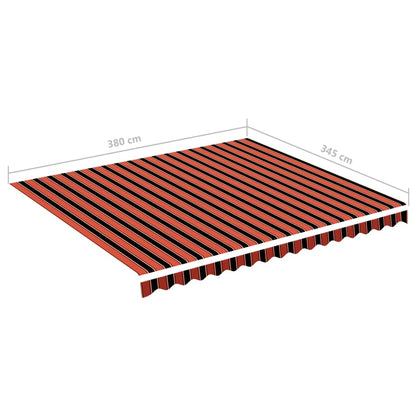 311958 vidaXL Replacement Fabric for Awning Orange and Brown 4x3,5 m