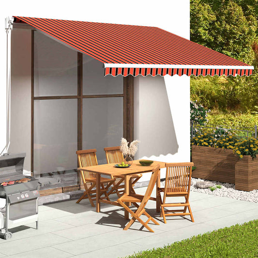 vidaXL Awning Replacement Fabric Orange and Brown 400x350 cm Polyester